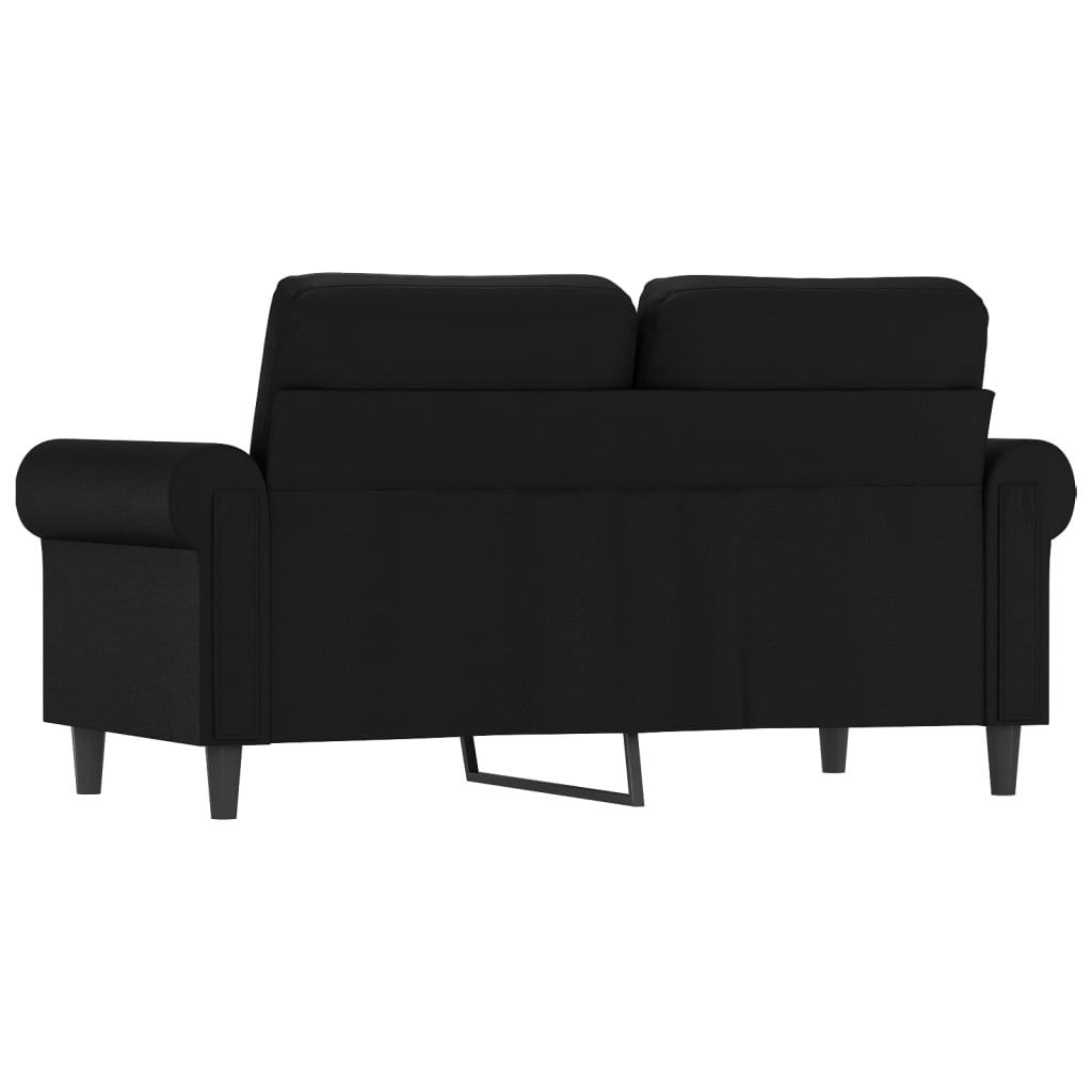 Canapé 2 places noir 120 cm simili cuir