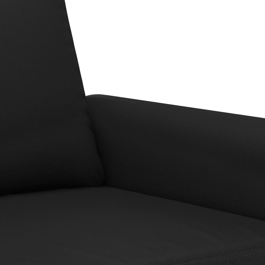 Canapé 2 places noir 120 cm simili cuir