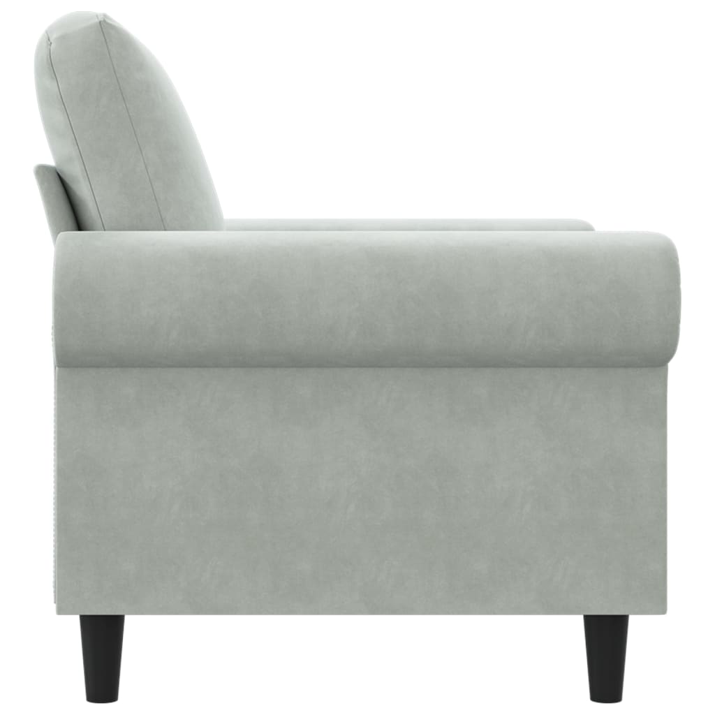 Armchair Light Grey 60 cm Velvet
