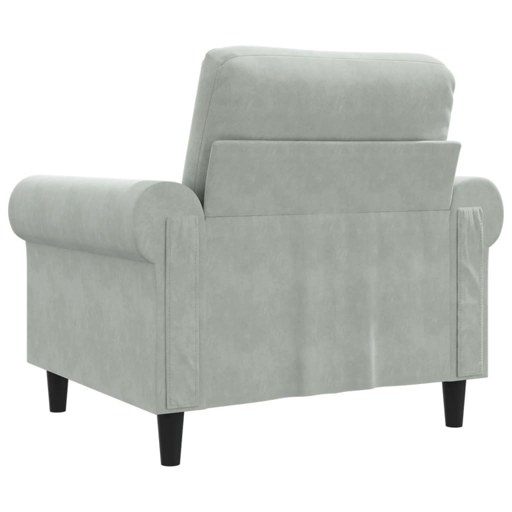 Armchair Light Grey 60 cm Velvet