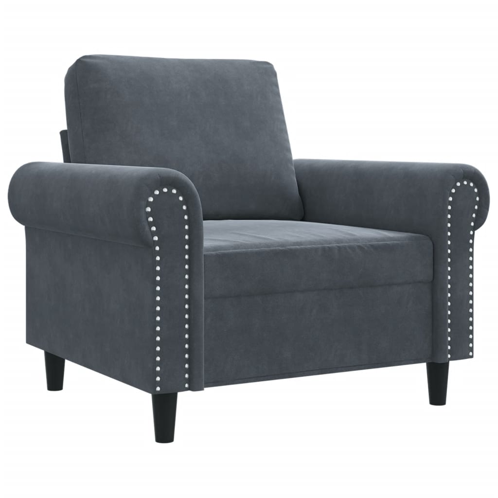 Sessel Dunkelgrau 60 cm Samt
