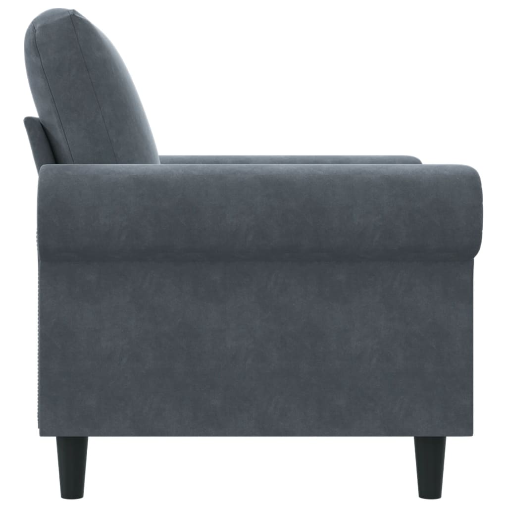 Sessel Dunkelgrau 60 cm Samt