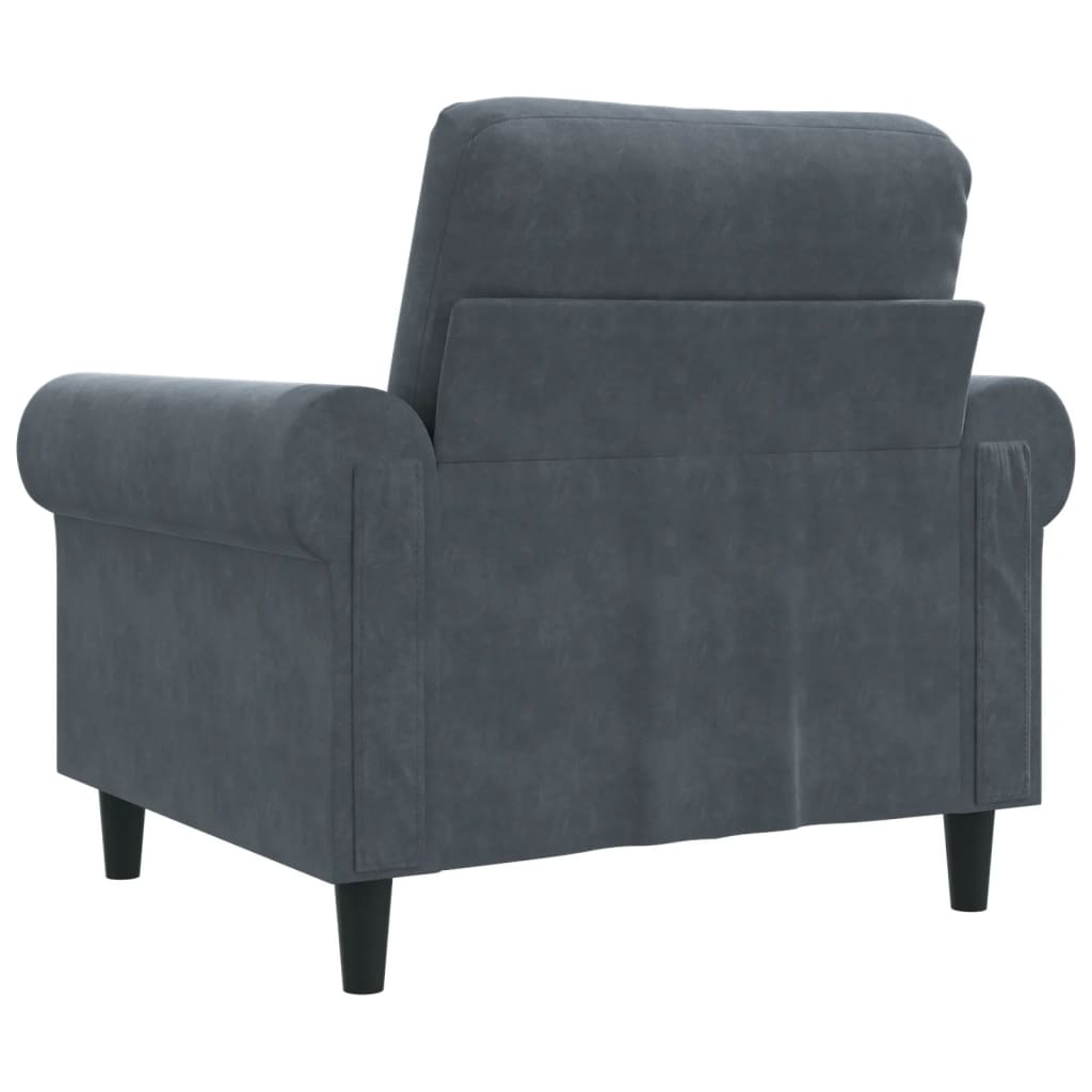 Sessel Dunkelgrau 60 cm Samt