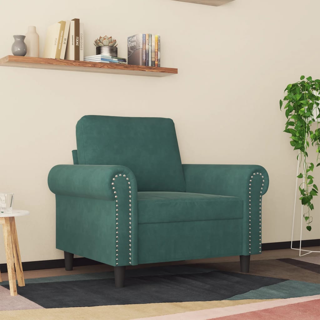 Sessel Dunkelgrün 60 cm Samt