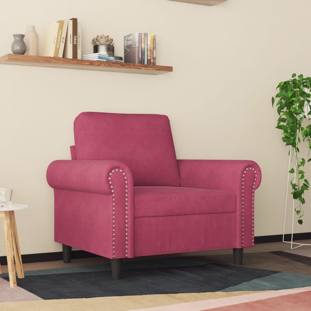 Sessel Weinrot 60 cm Samt