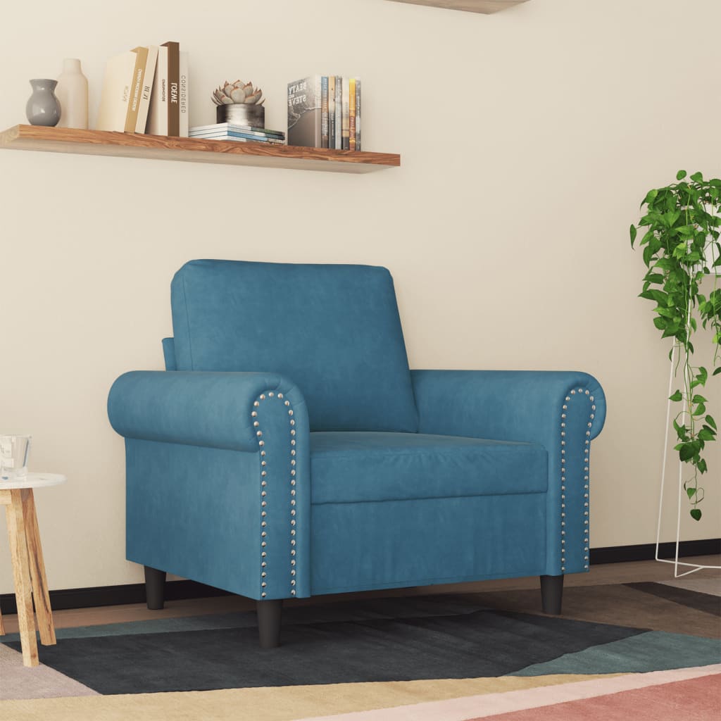 Sessel Blau 60 cm Samt
