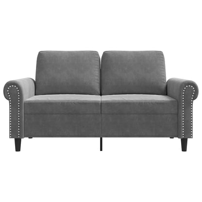 2-Sitzer-Sofa Dunkelgrau 120 cm Samt