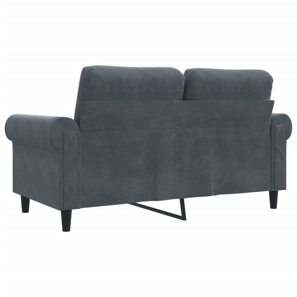 Canapé 2 places velours gris foncé 120 cm
