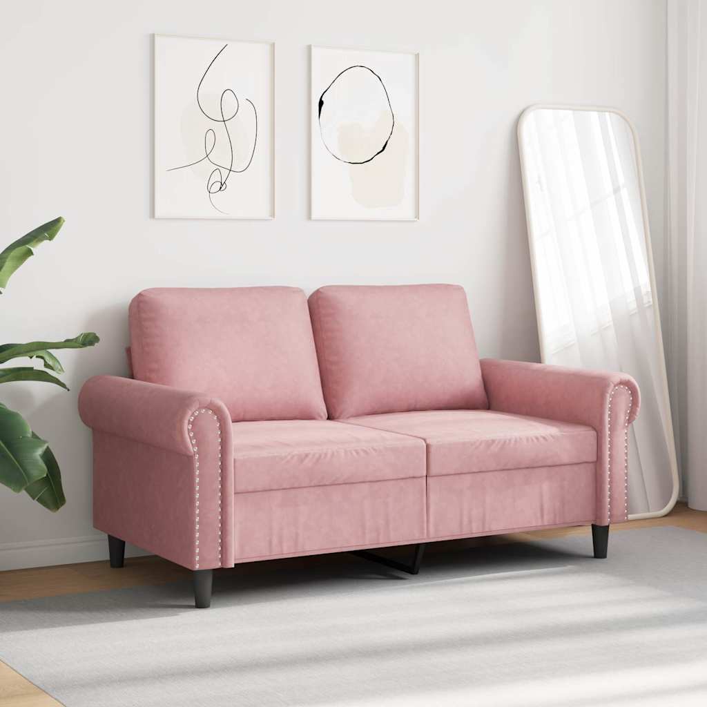 2-Sitzer-Sofa Rosa 120 cm Samt