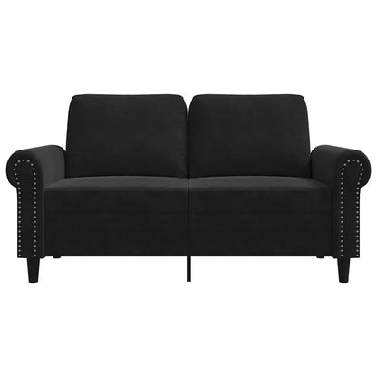2-Sitzer-Sofa Schwarz 120 cm Samt
