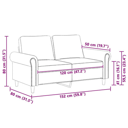 2-Sitzer-Sofa Schwarz 120 cm Samt