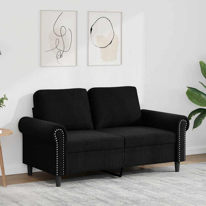 2-Sitzer-Sofa Schwarz 120 cm Samt