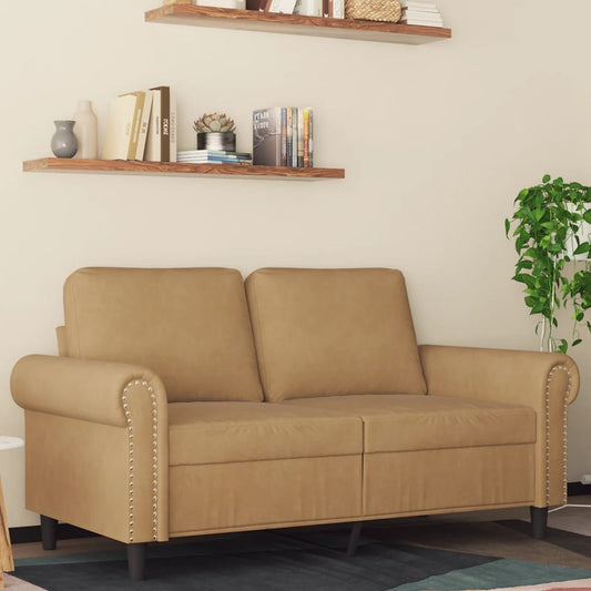 2-Sitzer-Sofa Braun 120 cm Samt