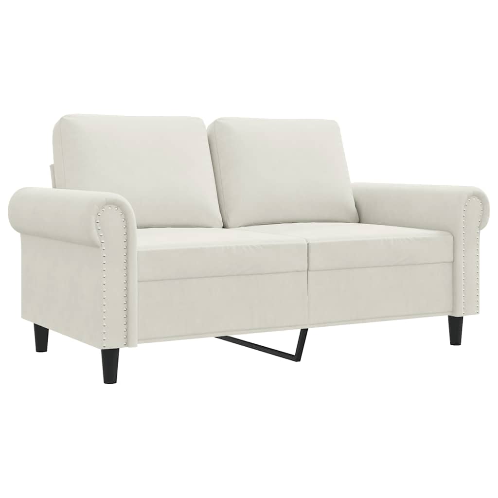 2-Sitzer-Sofa Creme 120 cm Samt
