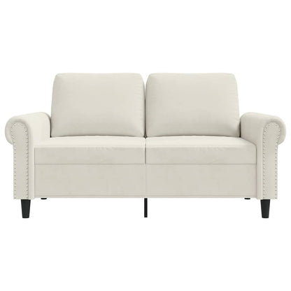 2-Sitzer-Sofa Creme 120 cm Samt