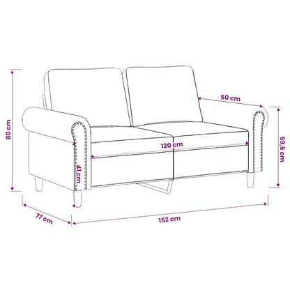 2-Sitzer-Sofa Blau 120 cm Samt