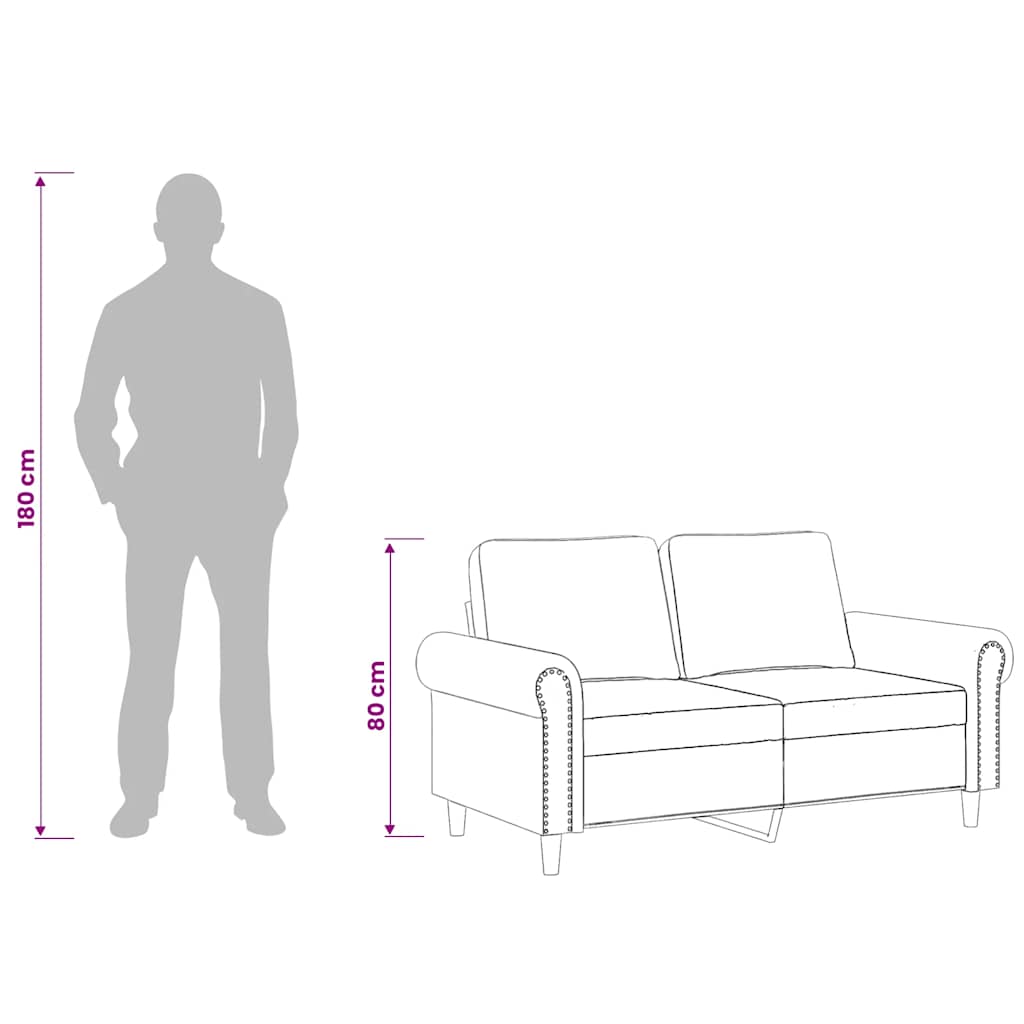 2-Sitzer-Sofa Blau 120 cm Samt