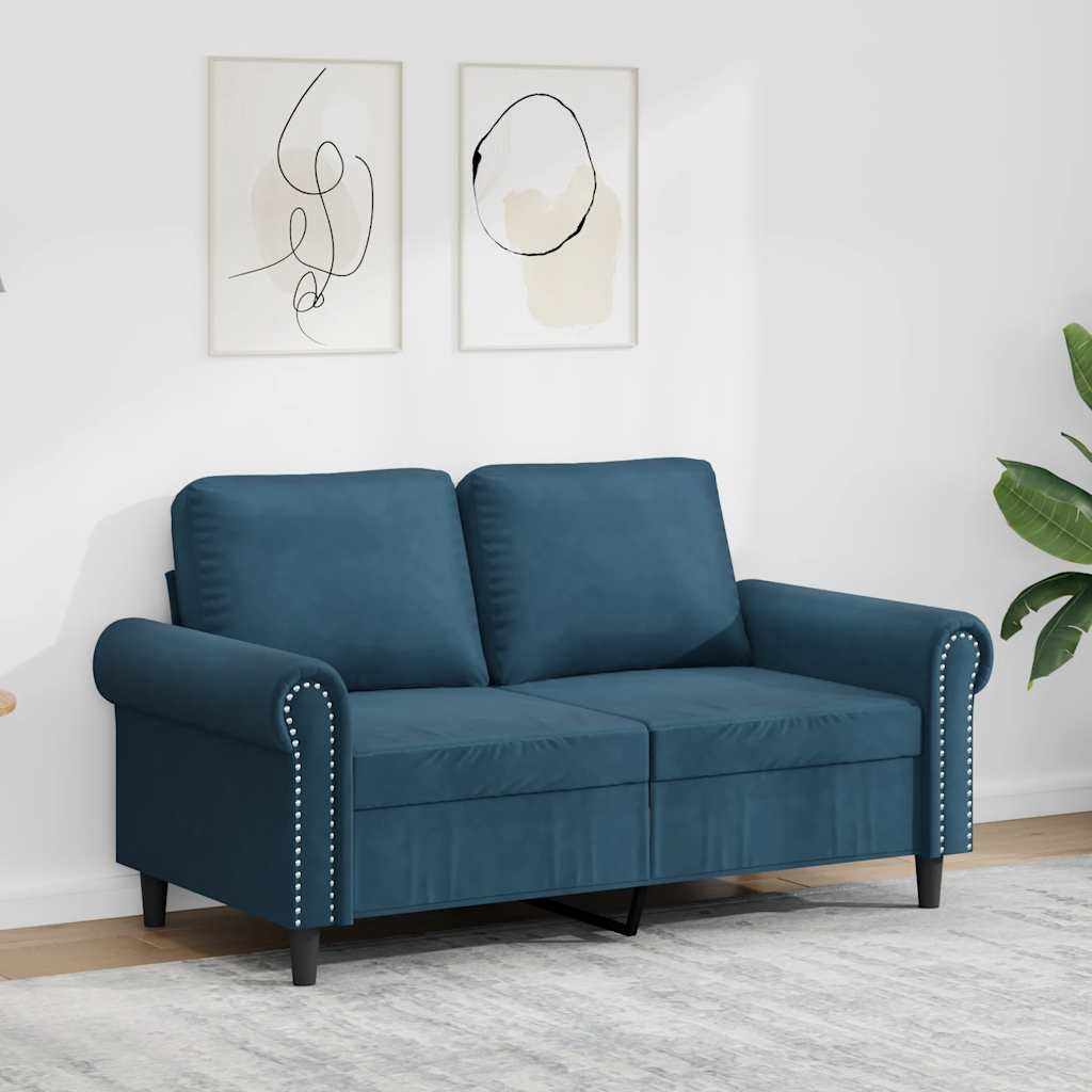 2-Sitzer-Sofa Blau 120 cm Samt