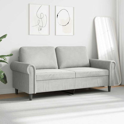 2-Sitzer-Sofa Hellgrau 140 cm Samt