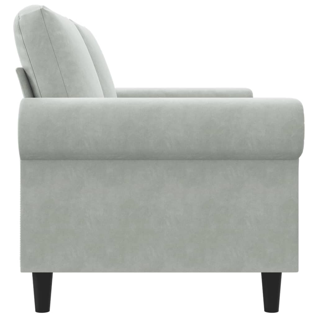 2-Sitzer-Sofa Hellgrau 140 cm Samt