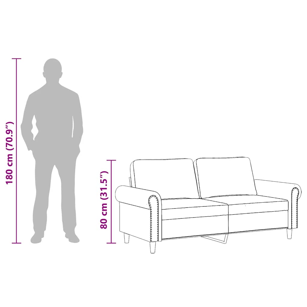 2-Sitzer-Sofa Hellgrau 140 cm Samt