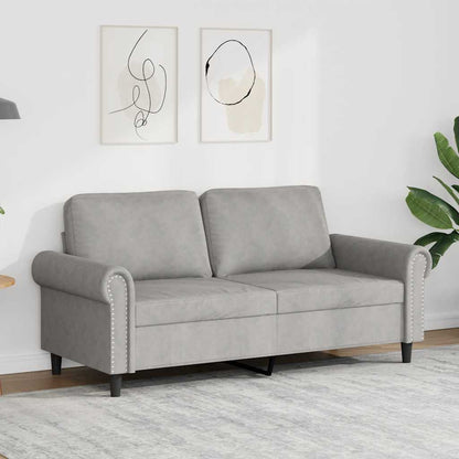 2-Sitzer-Sofa Hellgrau 140 cm Samt