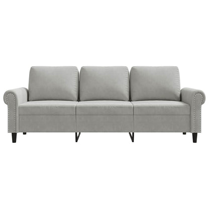 3-Sitzer-Sofa Hellgrau 180 cm Samt