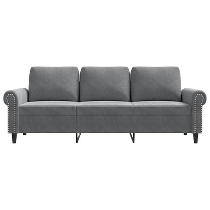 3-Sitzer-Sofa Dunkelgrau 180 cm Samt