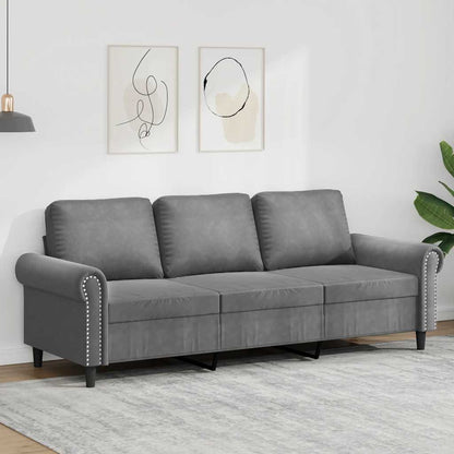 3-Sitzer-Sofa Dunkelgrau 180 cm Samt