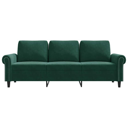 3-Sitzer-Sofa Dunkelgrün 180 cm Samt