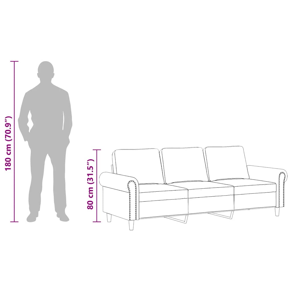 3-Sitzer-Sofa Dunkelgrün 180 cm Samt
