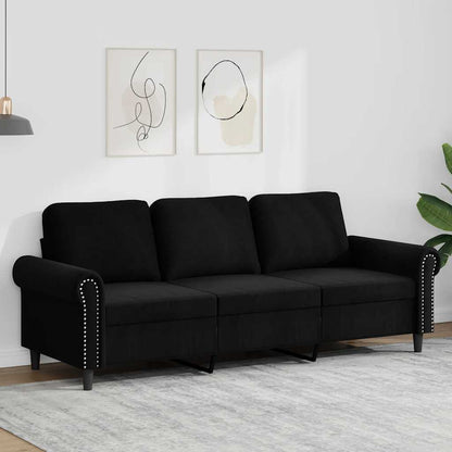 3-Sitzer-Sofa Schwarz 180 cm Samt