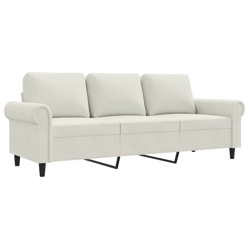 3-Sitzer-Sofa Creme 180 cm Samt