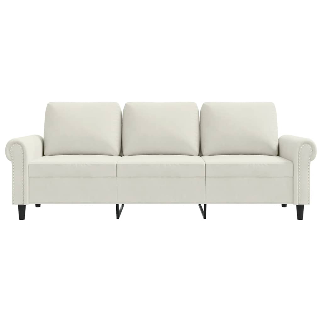 3-Sitzer-Sofa Creme 180 cm Samt