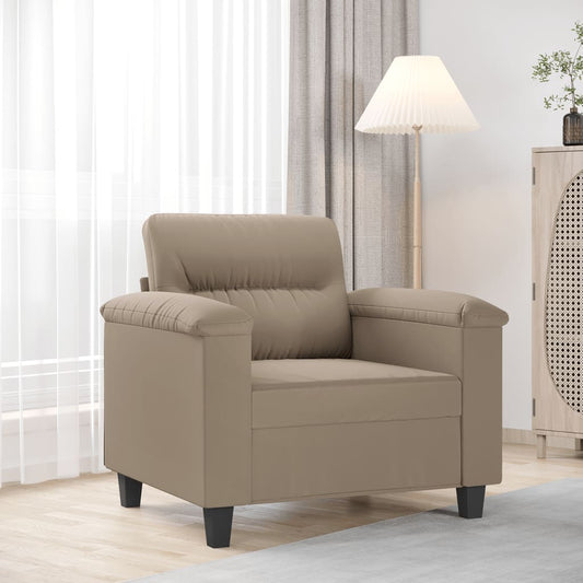 Fauteuil Taupe 60 cm tissu microfibre