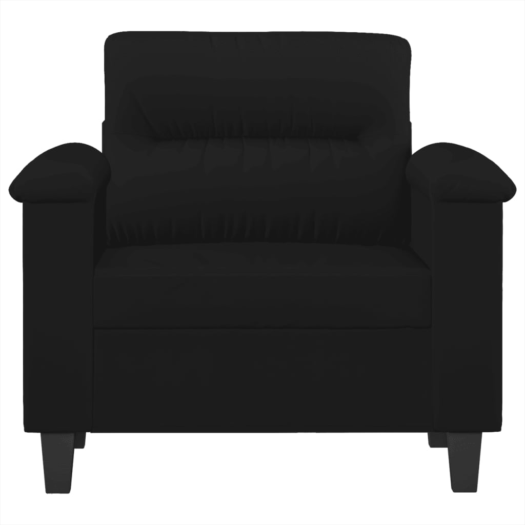 Fauteuil noir 60 cm tissu microfibre