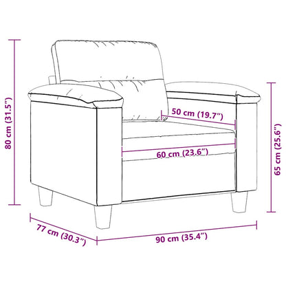 Sessel Beige 60 cm Mikrofasergewebe