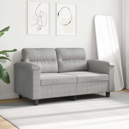 2-Sitzer-Sofa Hellgrau 120 cm Mikrofasergewebe