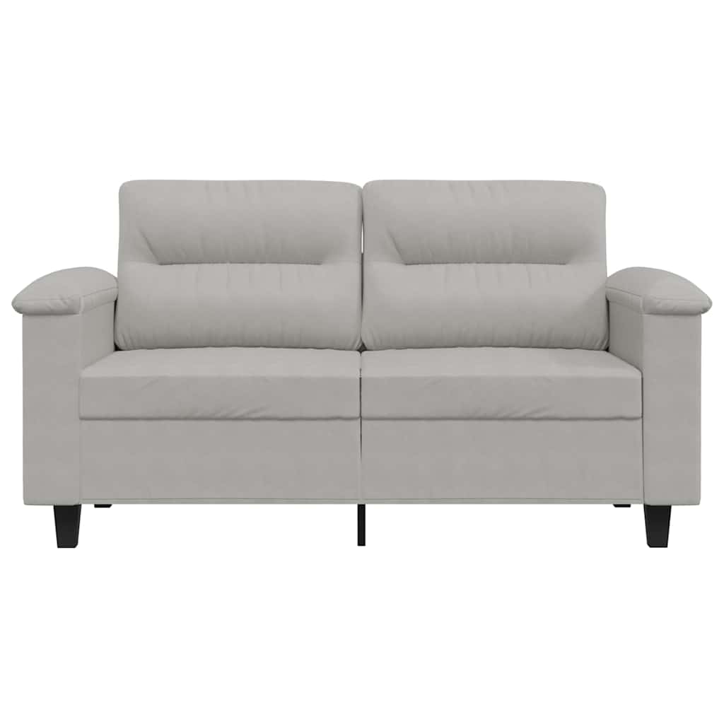 2-Sitzer-Sofa Hellgrau 120 cm Mikrofasergewebe