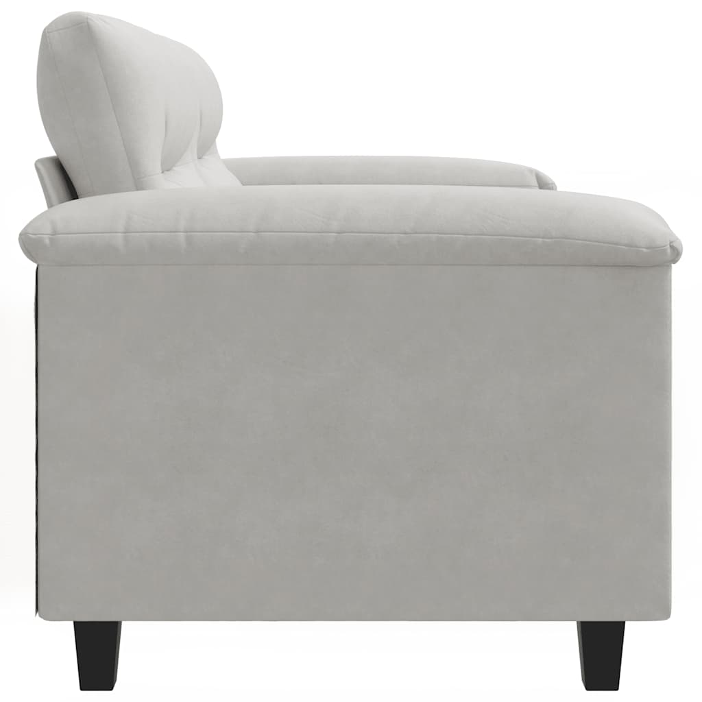 2-Sitzer-Sofa Hellgrau 120 cm Mikrofasergewebe