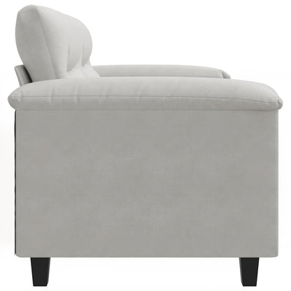 2-Sitzer-Sofa Hellgrau 120 cm Mikrofasergewebe