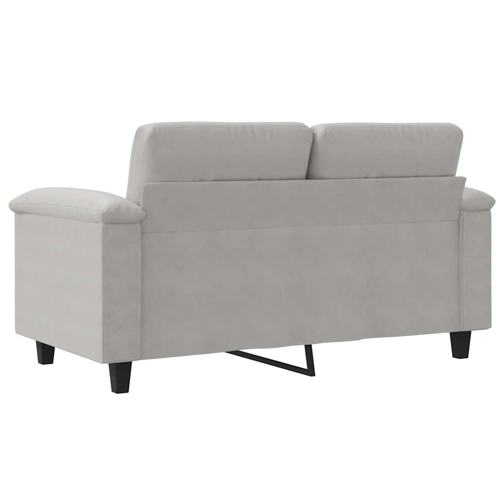 2-Sitzer-Sofa Hellgrau 120 cm Mikrofasergewebe