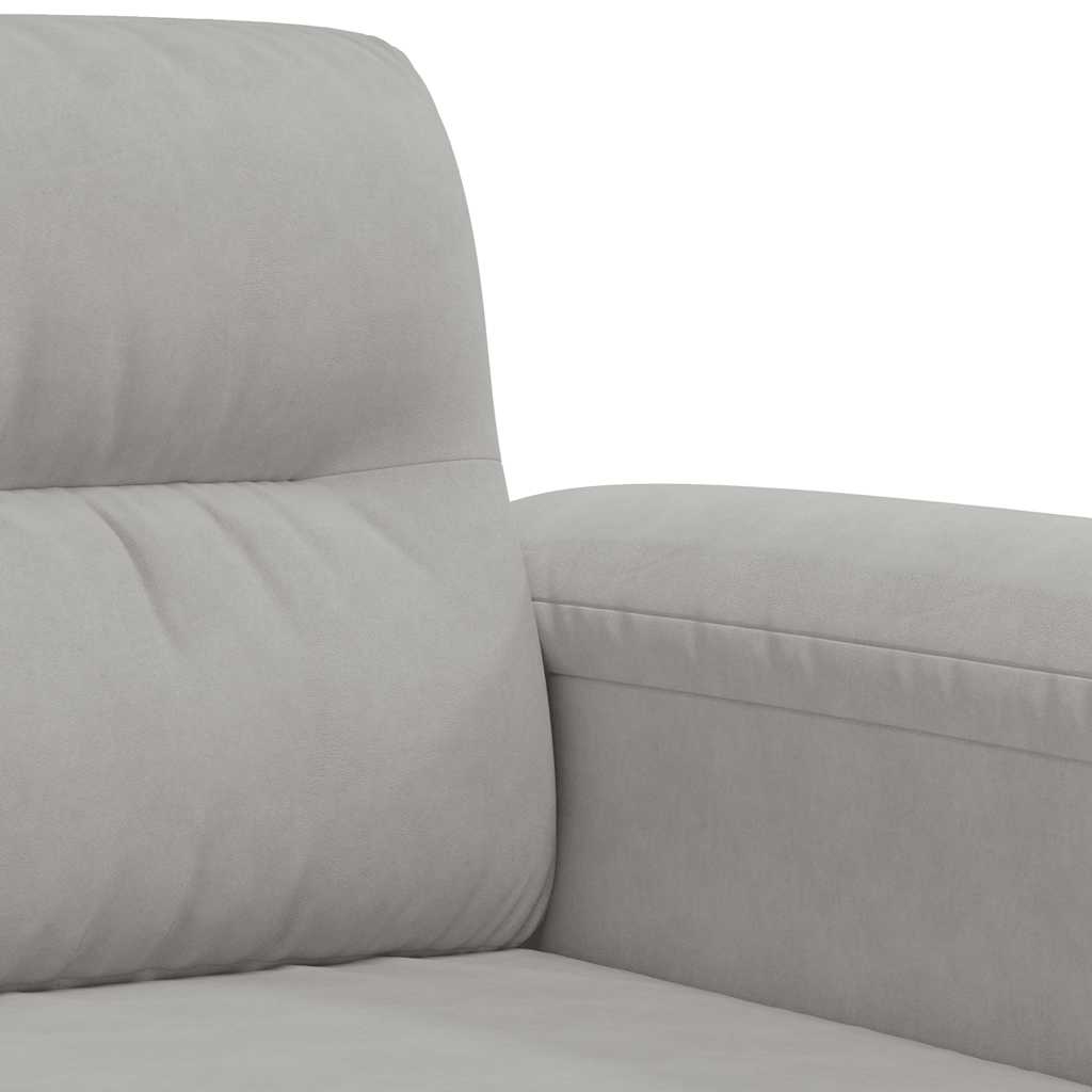 2-Sitzer-Sofa Hellgrau 120 cm Mikrofasergewebe