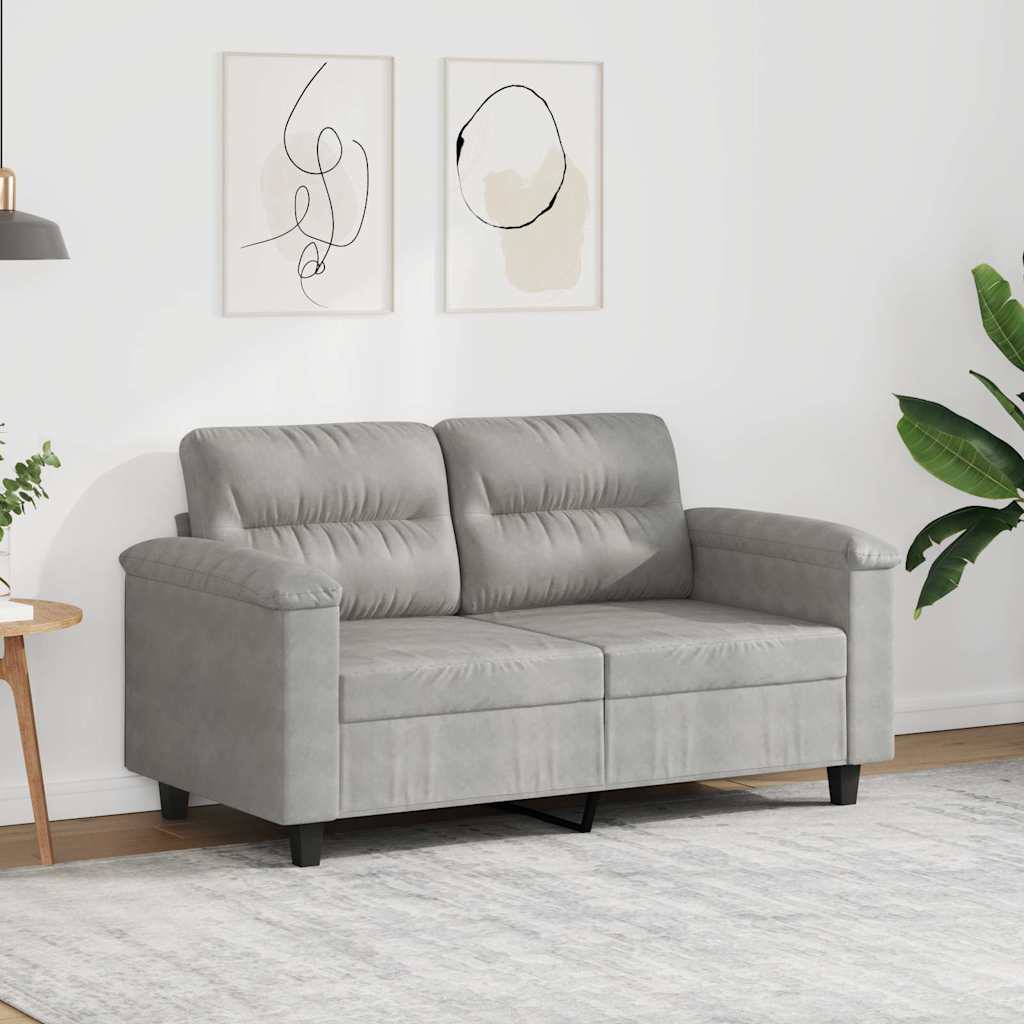 2-Sitzer-Sofa Hellgrau 120 cm Mikrofasergewebe