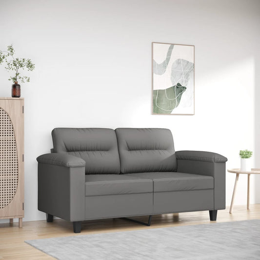 Canapé 2 places gris foncé 120 cm tissu microfibre