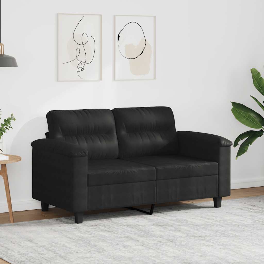 2-Sitzer-Sofa Schwarz 120 cm Mikrofasergewebe