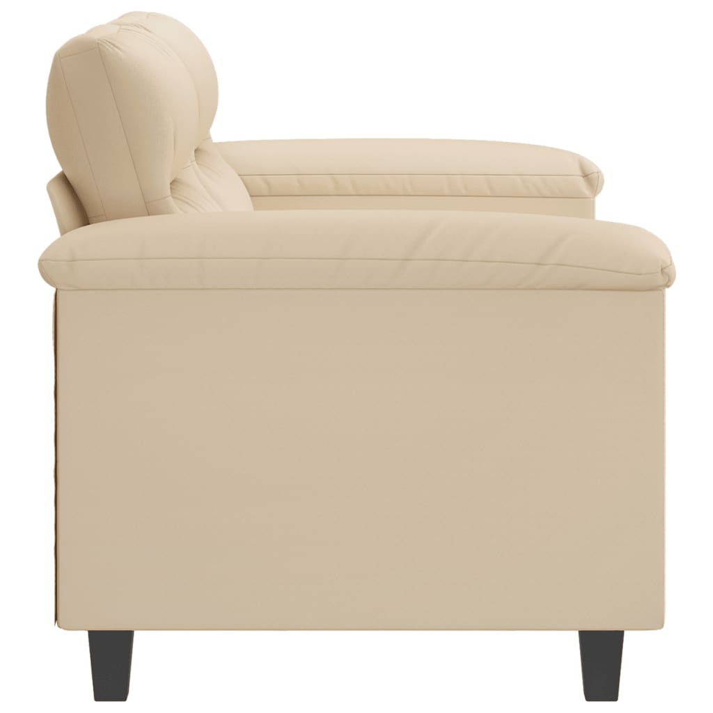 Canapé 2 places crème 120 cm tissu microfibre