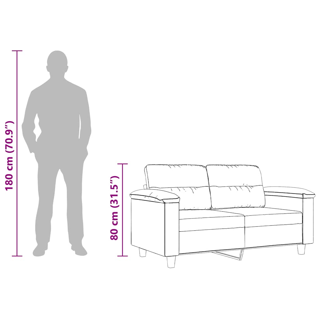 2-Sitzer-Sofa Creme 120 cm Mikrofasergewebe