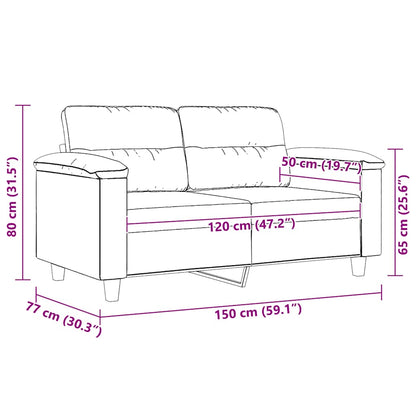 2-Sitzer-Sofa Beige 120 cm Mikrofasergewebe