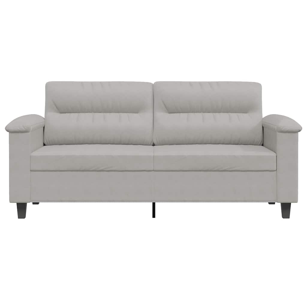 2-Sitzer-Sofa Hellgrau 140 cm Mikrofasergewebe